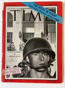Time Magazine October 7 1957 Paratroopers at Little Rock, Atlas in Flight ICBM - Picture 1 of 24