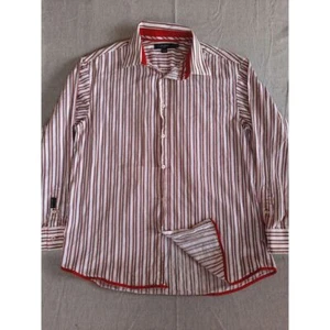 Sean John Men 2XL Stripe Dress Button Shirt Long Sleeve Barrel Cuff Pure Cotton - Picture 1 of 8