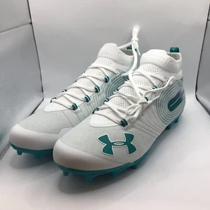 Under Armour Spotlight MC Football Cleats White Blue Size 12.5 3021419-119. - Picture 1 of 12