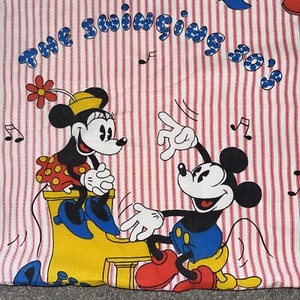 The Swinging 30S Mickey Disney Double Duvet Vintage 70s Mont. Ward Muslin Minnie - Picture 1 of 8
