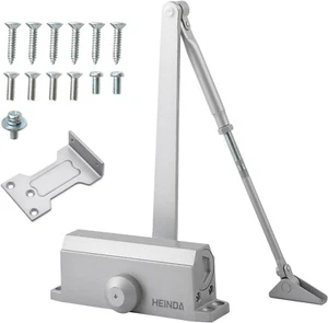 NEW- HEINDA Automatic Door Closer Home/Commercial-HD-165-(For 99-145 lbs) Silver - Picture 1 of 13