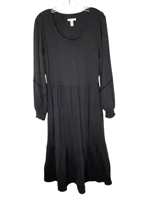 Denim & Co. Canyon Retreat Easy Midi Boot Dress A623082 Black Tall Small New - Image 1 of 4