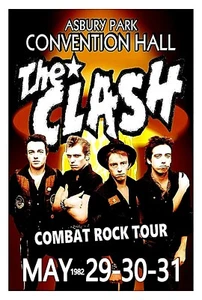 THE CLASH 1982  CONCERT TOUR POSTER ASBURY PARK NJ Convention Hall GIG POSTER - Picture 1 of 3