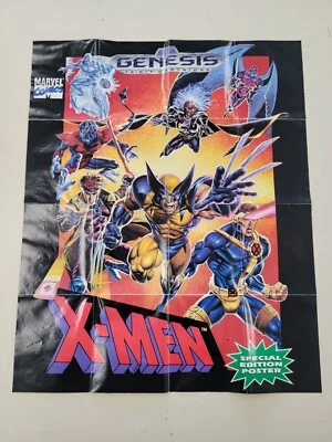 X-Men (Sega Genesis, 1993) Rare POSTER Only - Hard to Find Vintage Game 40x26 - Image 1 of 3