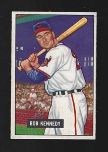 1951 BOWMAN  BASEBALL  BOB  KENNEDY  #  296   NEAR  MINT
