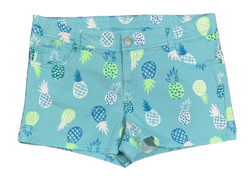 Total Girl Shorts Size 14.5 Plus Five Pocket  Adjustable Waist Pineapple Print - Image 1 of 4