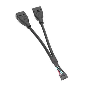 Dupont 2.0mm Mini 9Pin 10Pin Motherboard F Header To Dual USB F Adapter Cable - Picture 1 of 3