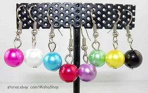 Pearl Dangling Earrings Assorted Colors Women - Picture 1 of 10