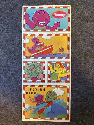 Vintage BARNEY The Purple Dinosaur Sticker Sheet Scrapbook Planner Craft - Image 1 of 3