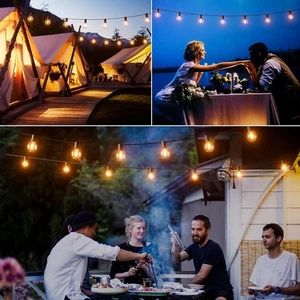 Stringa Luci da Esterno Rete 25 Ft G40 25+4 Lampadine Impermeabile Decorazione Natale - Foto 1 di 15