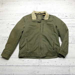LL Bean Jacket Mens Large Green Wool Blanket Lined Workwear Outdoors Thinsulate - Picture 1 of 10