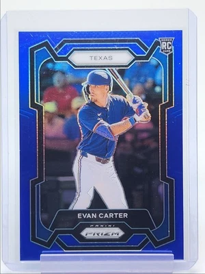 EVAN CARTER 2024 PANINI PRIZM BASEBALL ROOKIE BLUE TEXAS RC /199 Q4854 - Image 1 of 2