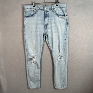 Pantalones de mezclilla desgastados Levis 512 ajustados calce cónico lavado claro talla 36 x 30 para hombre - Imagen 1 de 11