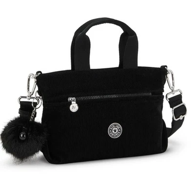 NUEVO CON ETIQUETAS BOLSO DE HOMBRO KIPLING KIA0W8 MALFI ÓNIX NEGRO GLAMOUR PANA RARO $114 Foto 1 de 4