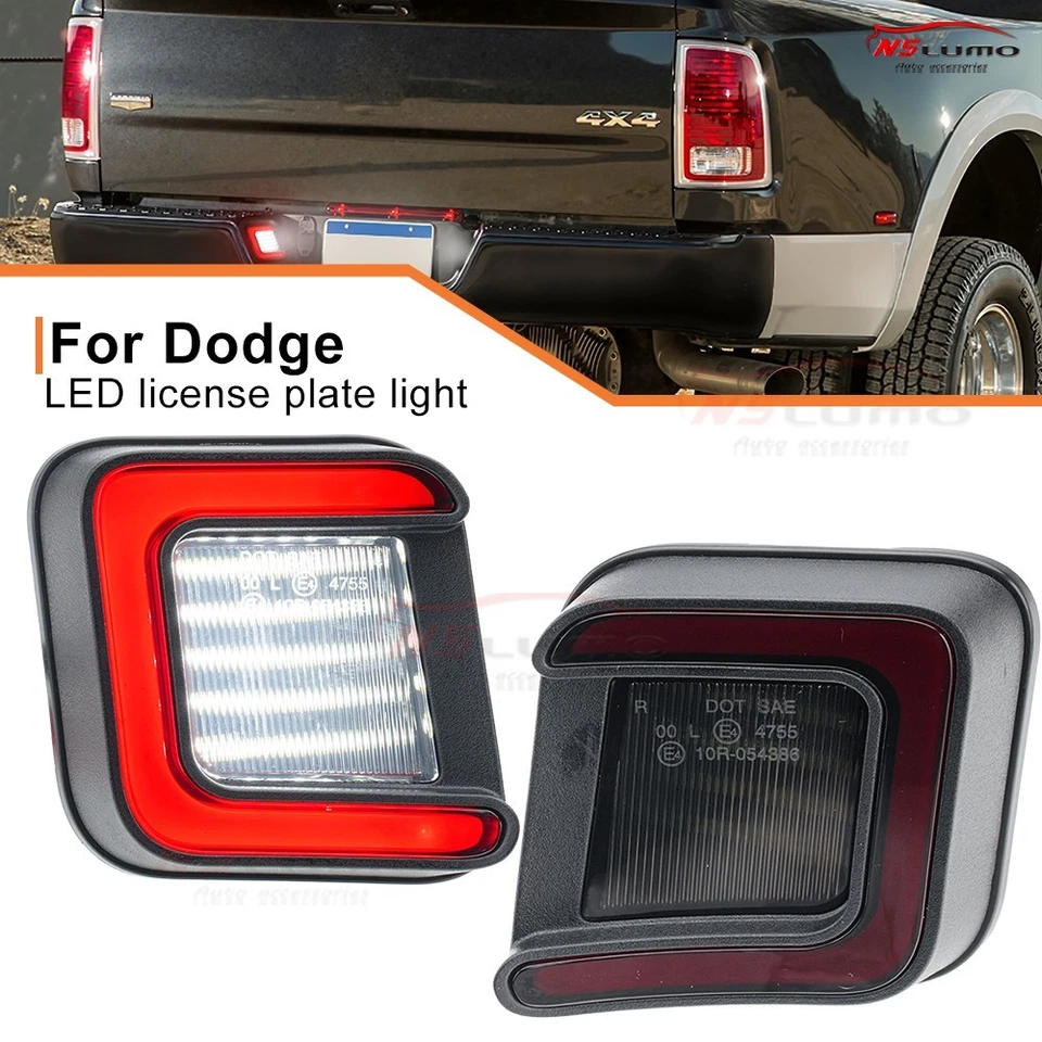 2PCS LED Number License Plate Lamp for Dodge Ram 1500 2500 3500 RAM 2003-2024 - Image 1 of 4