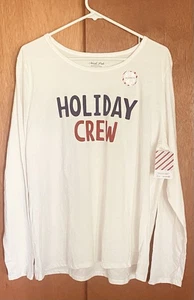 NUEVO SIN ETIQUETAS TOP MANGA LARGA NORTH POLE TRADING CO MUJER HOLIDAY CREW TALLA XL - Imagen 1 de 3