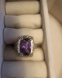 Lorenzo LZR094-AM Statement-Damenring Sterlingsilber 18 K Amethyst Größe 7,25 - Bild 1 von 4