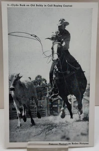 Clyde Burk - Calf Roping - RODEO - Stryker's - POST CARD - listing #8438 - Picture 1 of 8