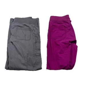 Lot of 2 Koi Pants Womens Size Medium Purple Gray 713 Scrub Drawstring M3Y - Picture 1 of 9