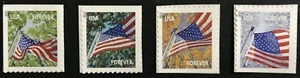 2013 #4782-4785 - Forever - Flag for all Seasons - Set of 4 Singles - Mint NH - Picture 1 of 1