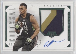 2016 Panini National Treasures Collegiate Colossal /99 CJ Prosise Rookie Auto RC