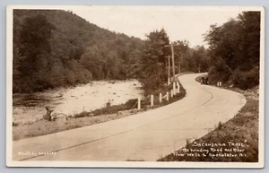 1920er RPPC Wells NY Sacandaga Trail Straße zum Spekulanten Adirondacks UNP Postkarte - Bild 1 von 3