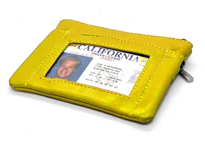 Genuine Leather Coin Purse ID Credit Card Key Holder KeyChain - Image 1 of 4