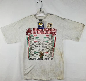 Neu mit Etikett Vintage Competitor V Arkansas Razorbacks 1994 National Champions T-Shirt Large - Bild 1 von 8