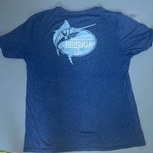 Support Your Local Fisherman Marlin Blue Men’s Large T-Shirt Lightweight - Picture 1 of 4