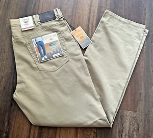 Pantalones de gamuza caqui de 5 bolsillos cómodos flexibles 38x32 cobre y roble nuevos con etiquetas $65 - Imagen 1 de 11