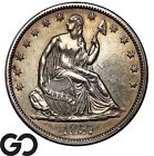 1857 Seated Liberty Half Dollar, Au/Uncirculated Details * Free Shipping!