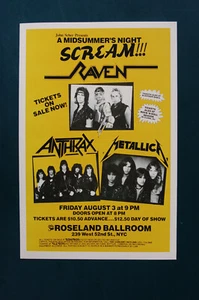 Raven Concert Poster 1984 Roseland Ballroom Metalica Anthrax____ - Picture 1 of 1