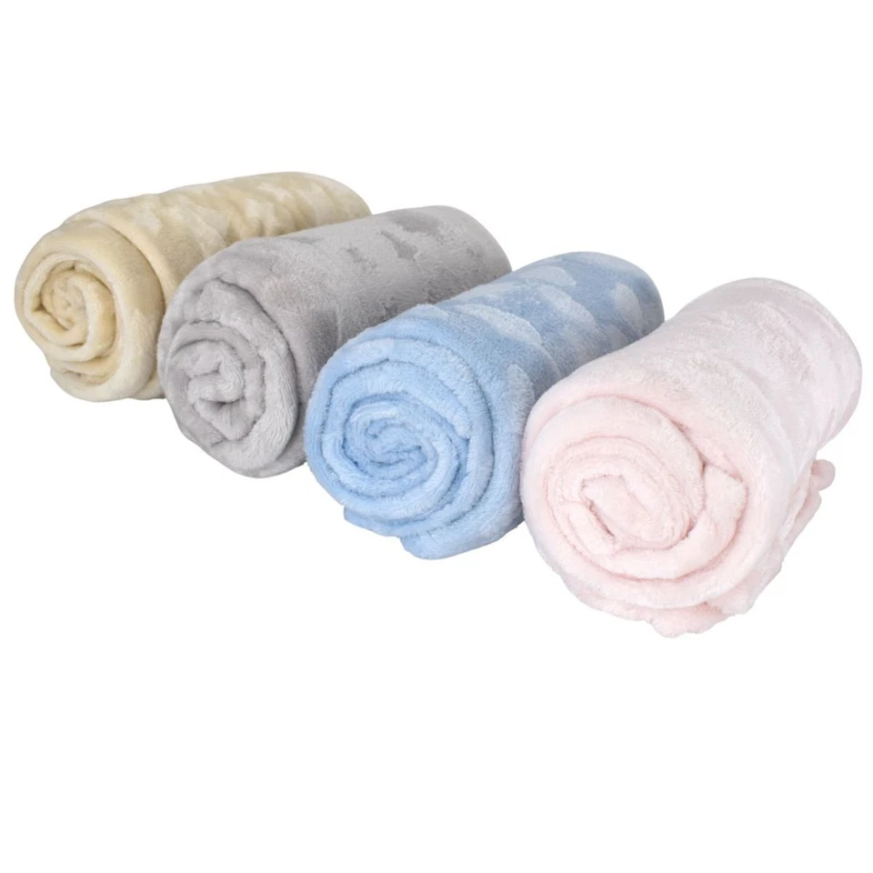 Wohndecke Flanell mit Herzen / Sternen 100 x 150 cm Kuscheldecke Babydecke - Bild 1 von 1