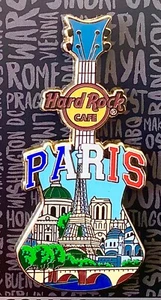 2020 HARD ROCK CAFE PARIS COUNTRY COLORS CITY TEE GUITAR PIN - Picture 1 of 1