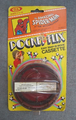 VINTAGE 1978 IDEAL AMAZING SPIDER-MAN POCKET FLIX CASSETTE FILM SEALED ON CARD - Image 1 of 4