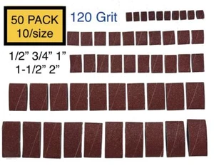 50 pack 120 Grit replacement Sanding Sleeves for rubber drum kit 1/2" 3/4" 1" 1- - Picture 1 of 9