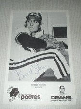 Brent Strom Signed Dean's Photo Service Photo - San Diego Padres
