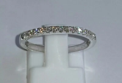 925 STERLING SILVER 18K WHITE GOLD PLATED ETERNITY WEDDING MOISSANITE DVVS1  - Image 1 of 4