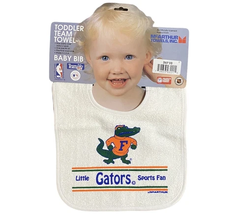Vintage NWT NCAA UF Florida Gators Baby Bib Mcarthur Towels Sports Fan USA Cover