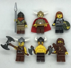 6 X LEGO Viking Minifigures Castle Figs King Raider Shield Sword Axe L296 - Picture 1 of 3