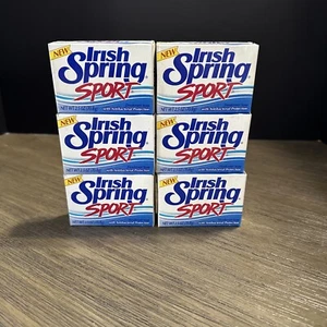 6 X Vintage Irish Spring Sport Deodorant Soap Bars 2.5oz Each NOS - Picture 1 of 4