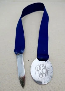 Sterling Silver ~ LEONORE DOSKOW RIBBON BOOKMARK ~ Monogrammed Book Mark - Picture 1 of 5