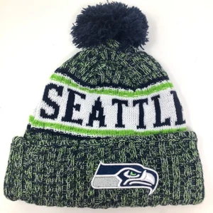 Seattle Seahawks New Era NFL On Field Hat Sideline Sports Knit Pom-Pom Beanie - Bild 1 von 7