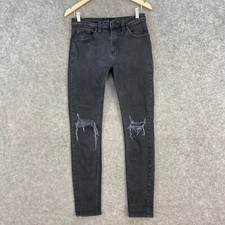 Rollas Jeans Mens W31 L32 Black Distressed Skinny Denim Stretch J0518