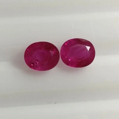 2.13ct Natural Burma ruby good color and luster matching pair for earring - Image 1 of 4