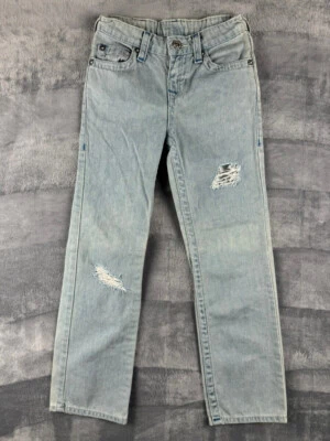 Pantalones de mezclilla True Religion para niñas 8 calce recto lavado claro cintura elástica Foto 1 de 4