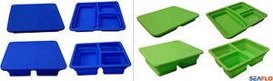 COLLAPSIBLE 3 compartment LUNCH BOX FOOD STORAGE CONTAINER wacky yet practical - Picture 1 of 3
