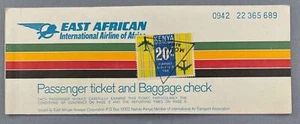 EAA EAST AFRICAN AIRWAYS TICKET KENYA 20' AIRPORT DEPARTURE TAX REVENUE STAMP - Picture 1 of 4