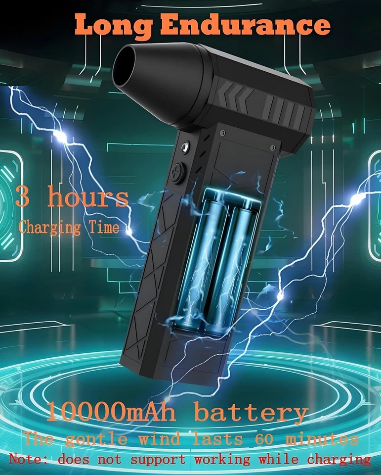 Potente plumero de aire de 180000 RPM - Soplador eléctrico recargable para computadora/coche Foto 1 de 4