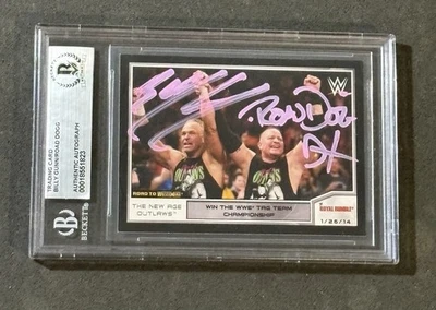 BILLY GUNN & ROAD DOGG 2014 TOPPS WWE ROAD TO WRESTLEMANIA SIGNED AUTO CARD BAS - Image 1 of 2